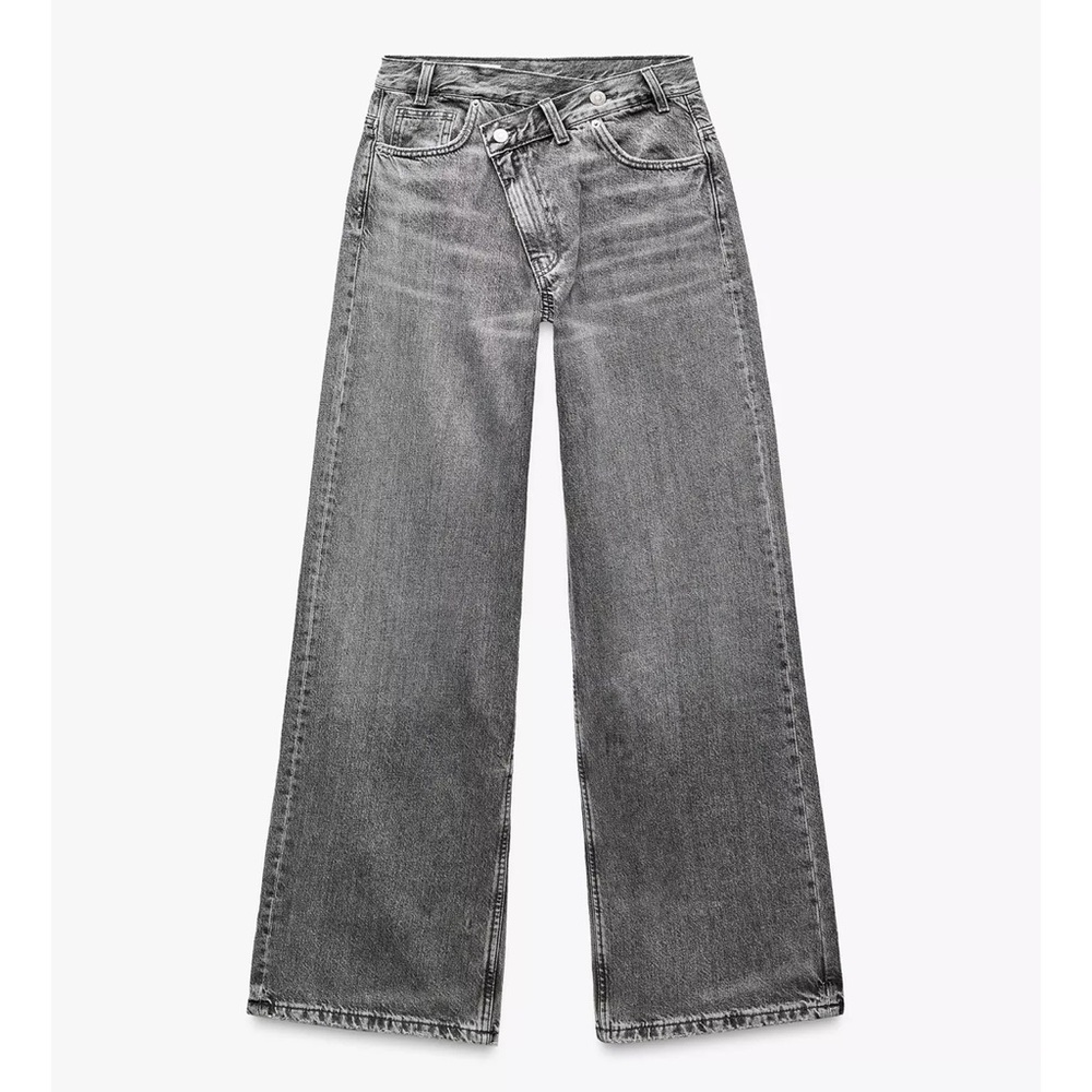Zara high waisted crossover waistband jeans